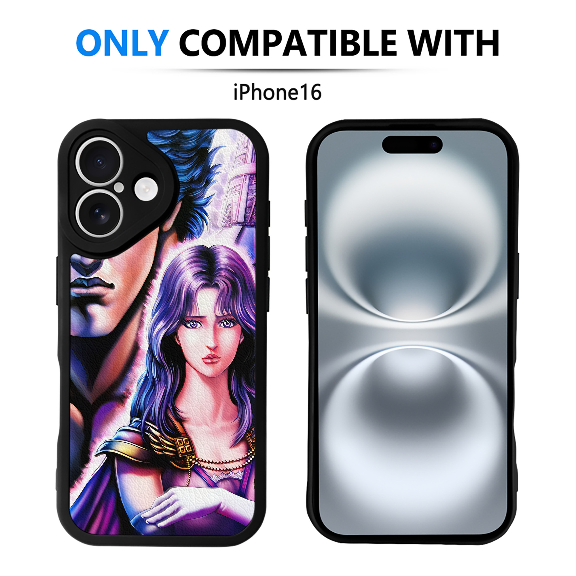（画像用） 北斗の拳 Fist of the North Star 【iPhone 16シリーズ対応】シリコンスマホケース（レザー調） 材質：シリコン